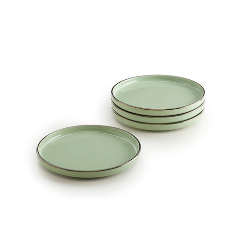 Set mit 4 Desserttellern 'Élégante' - Hellgrün