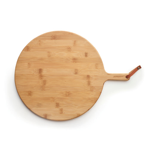 Round cutting board with handle - Bamboo