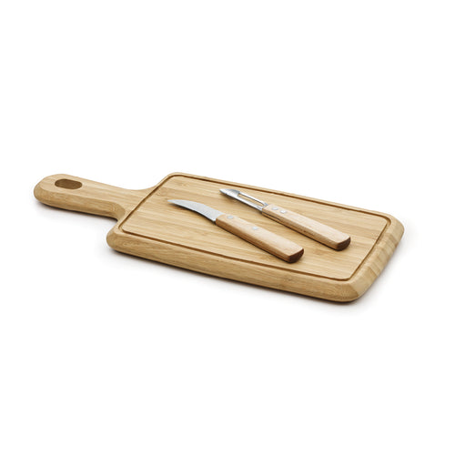 Set of 2 peelers and cutting board - Light brown