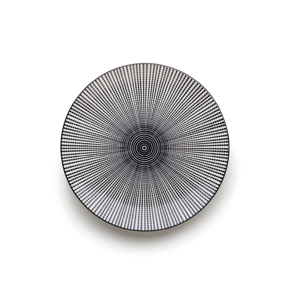Set of 4 deep plates embossed - White / Black