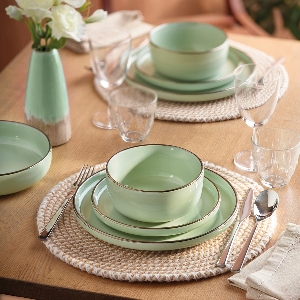 Set of 4 deep plates - Light green