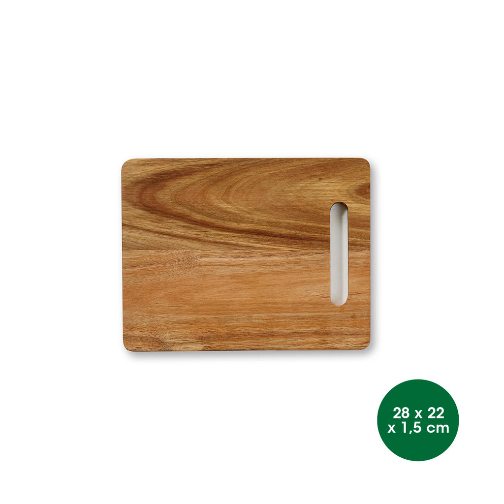 Rectangular cutting board with handle hole - Acacia - M - Wood