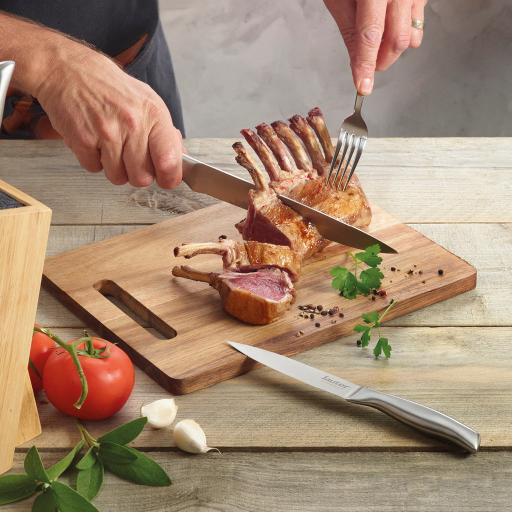 Rectangular cutting board with handle hole - Acacia - M - Wood