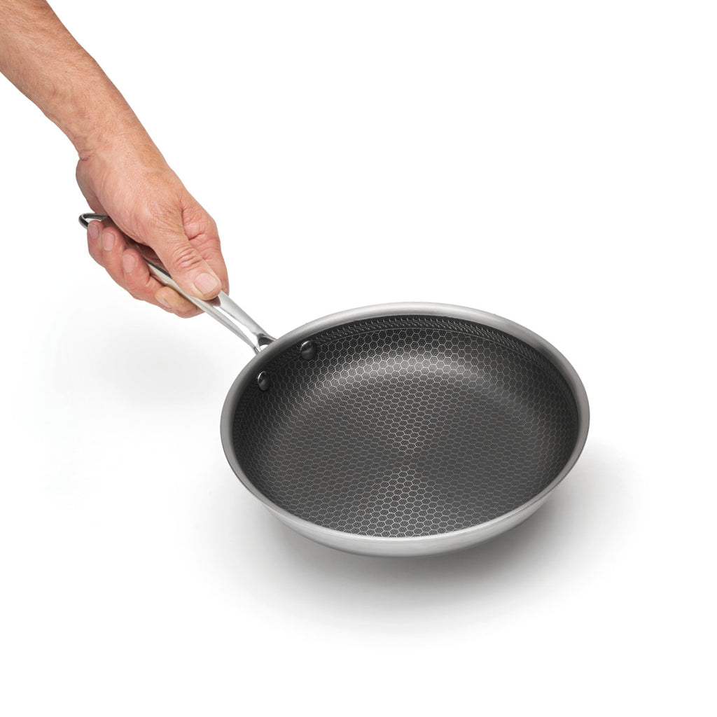 Stainless steel triply frypan non-stick honeycomb coating 24 cm - Silver