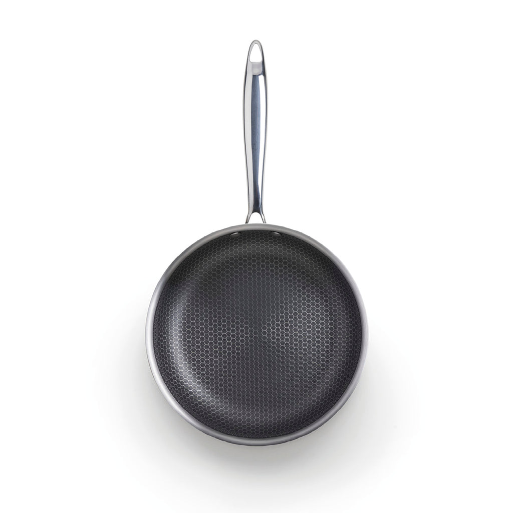 Stainless steel triply frypan non-stick honeycomb coating 24 cm - Silver