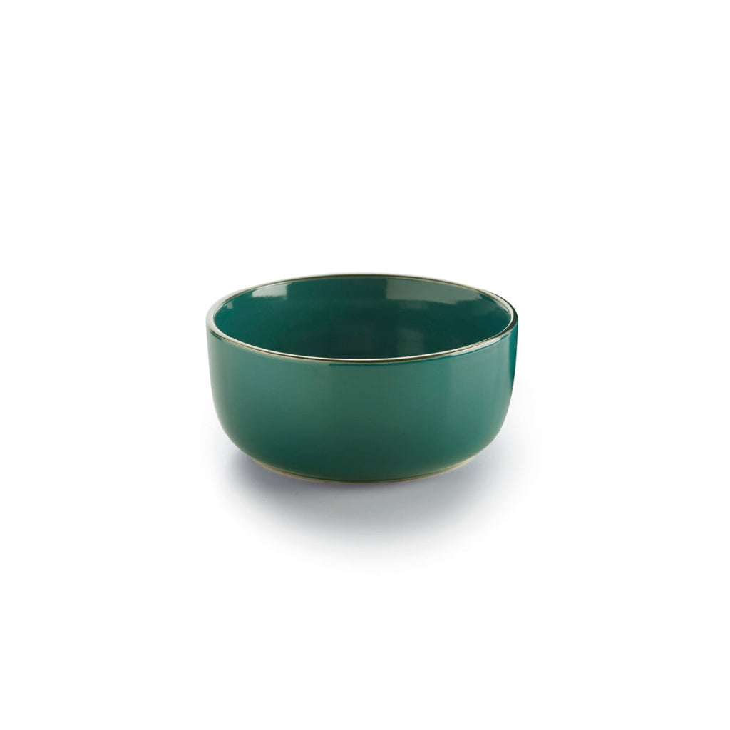 Set of 4 deep plates embossed - Dark green