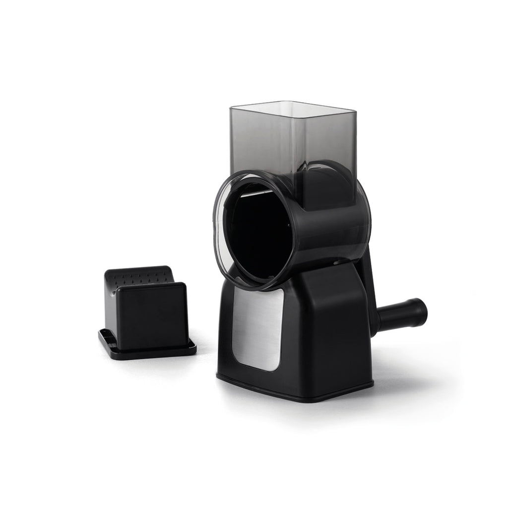 Rotary vegetable and cheese mill + 3 exchangeable blades - Silver / Black
