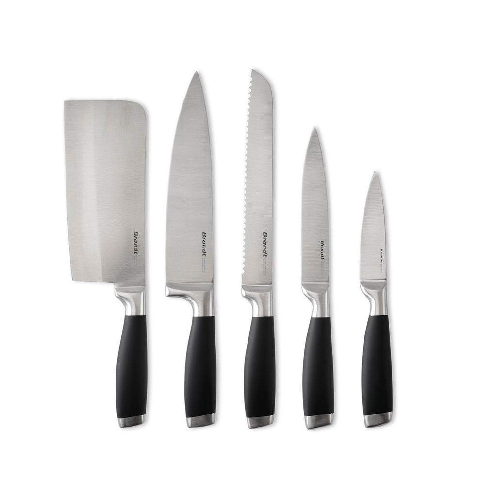 Kitchen knife set with acrylic holder - Black