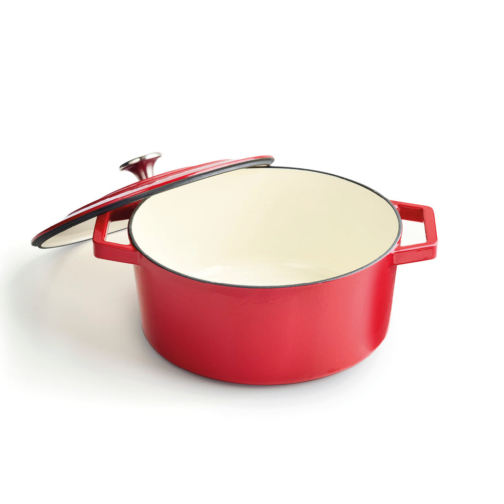 Cast iron round casserole - Red