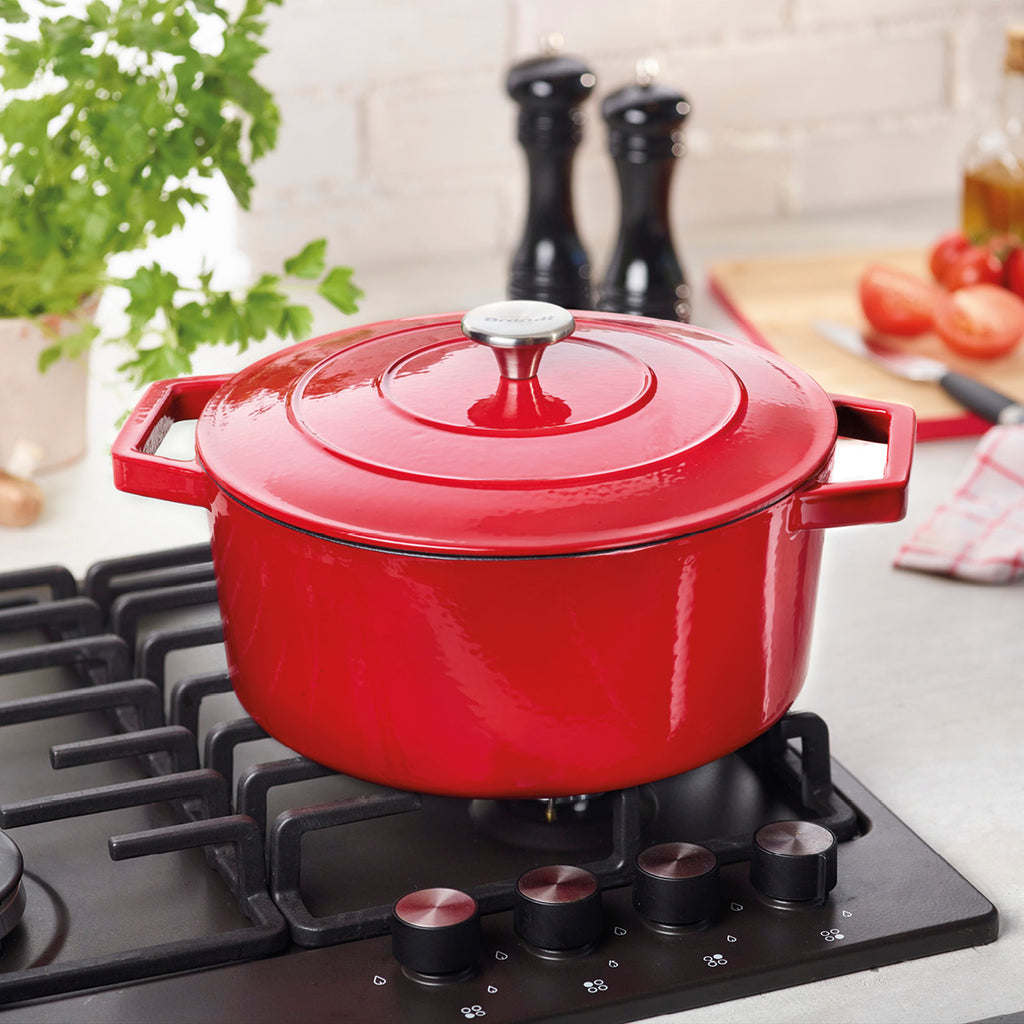 Cast iron round casserole - Red