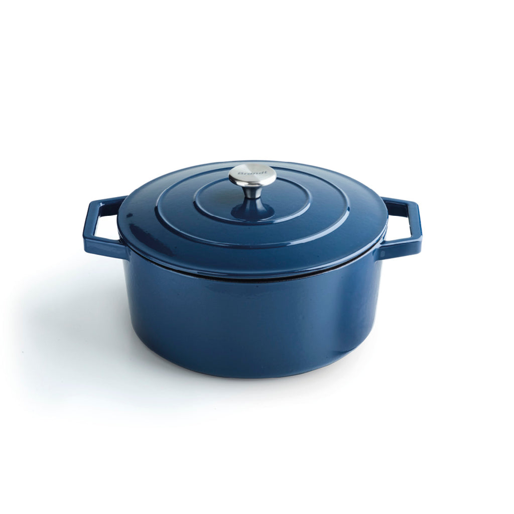 Cast iron round casserole - Blue