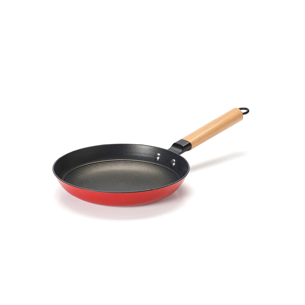 Honeycomb cast iron frypan - Red Red