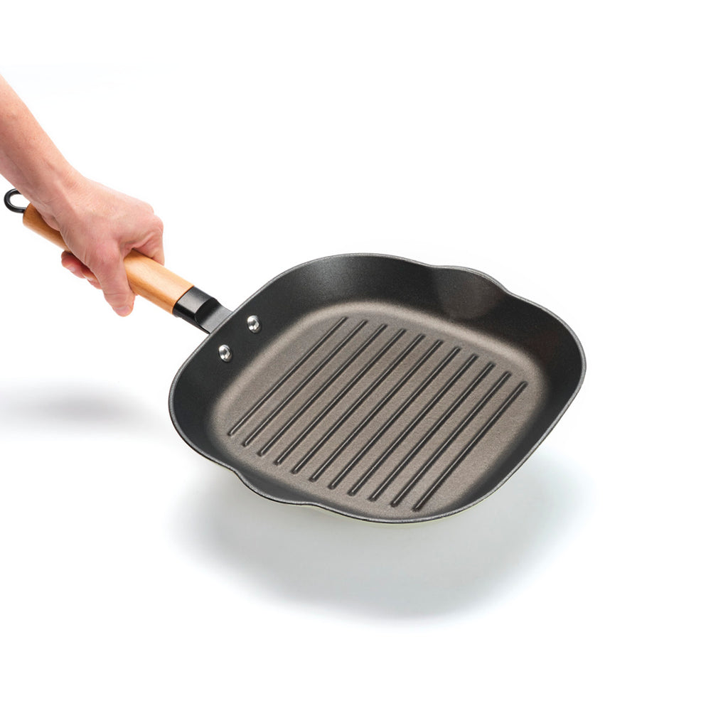Honeycomb cast iron grill pan 28 cm - Green