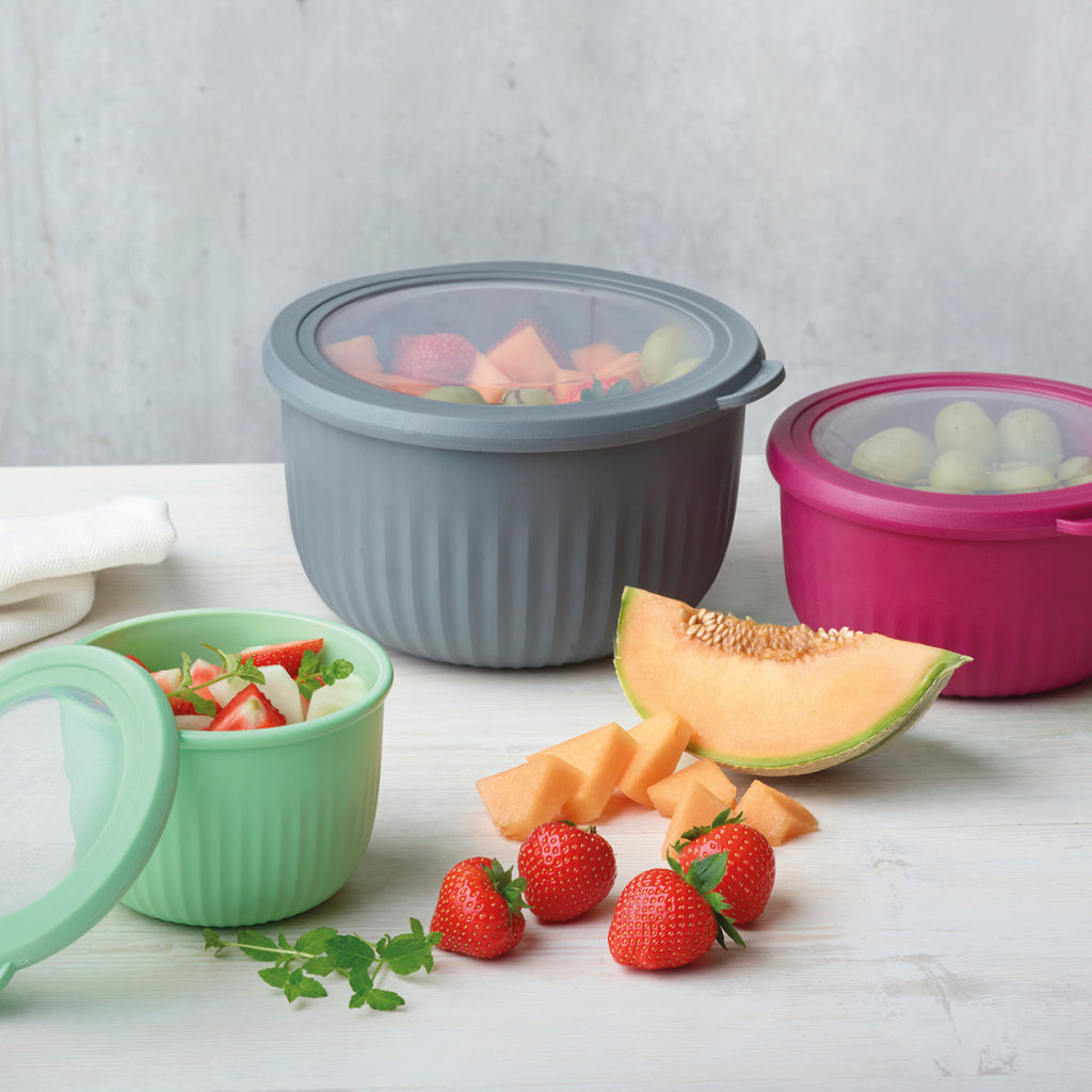 3 plastic bowls food keeper in PP - High