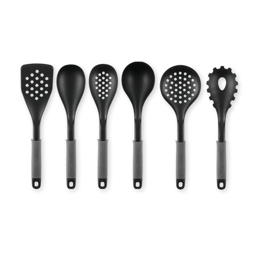 Set of 6 nylon utensils with PP stand