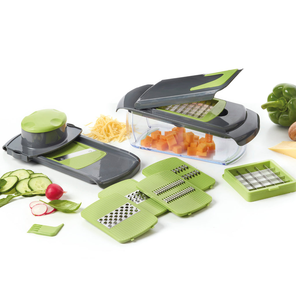 All In 1 chopper & mandoline slicer - Green/grey