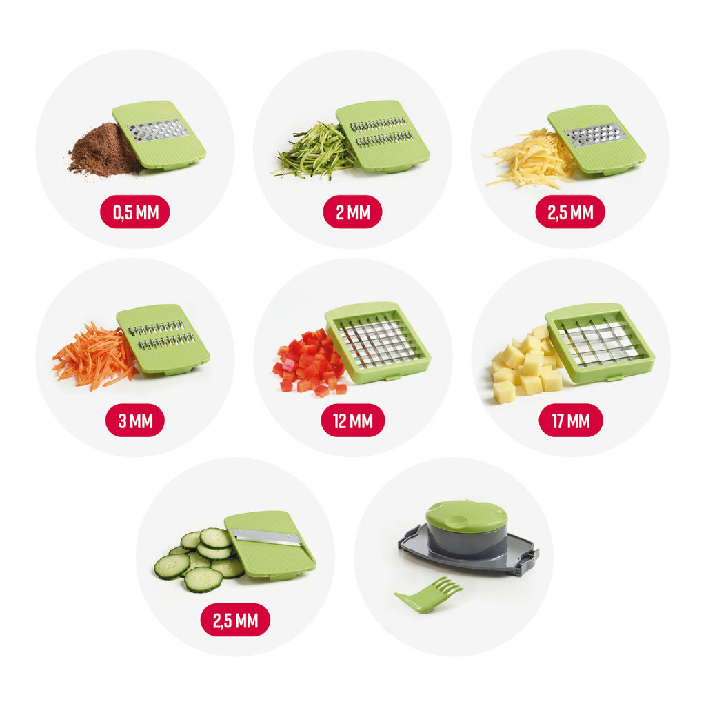 All In 1 chopper & mandoline slicer - Green/grey