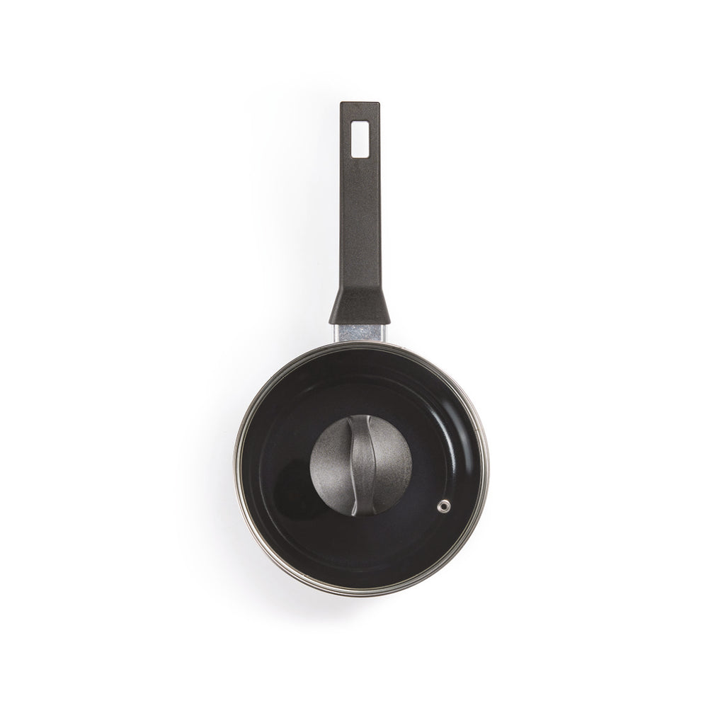 Set of 3 pots with lid Carbone Pro - ultra resistant and non-stick - aluminum - Black