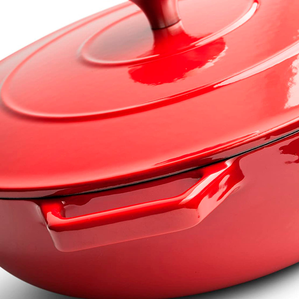 Cast iron round skillet - Red