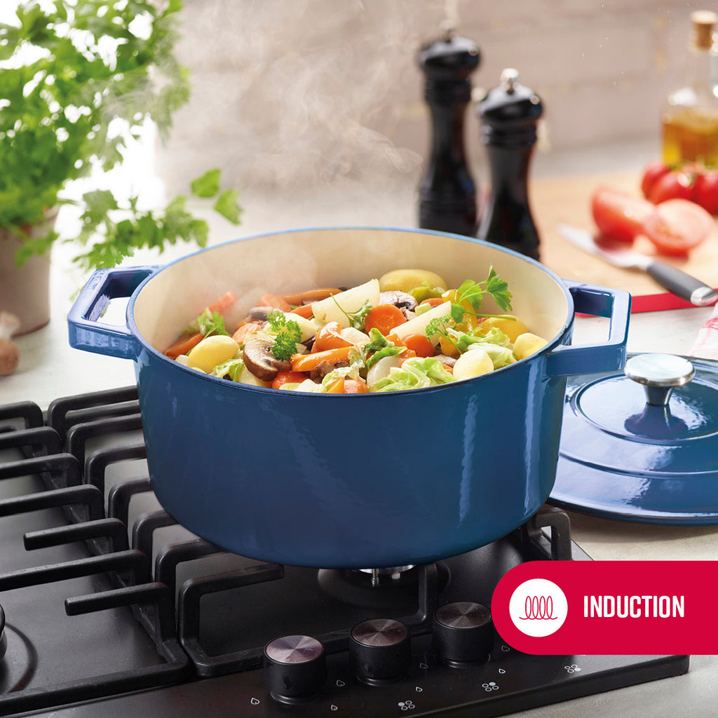 Cast iron round skillet - Blue