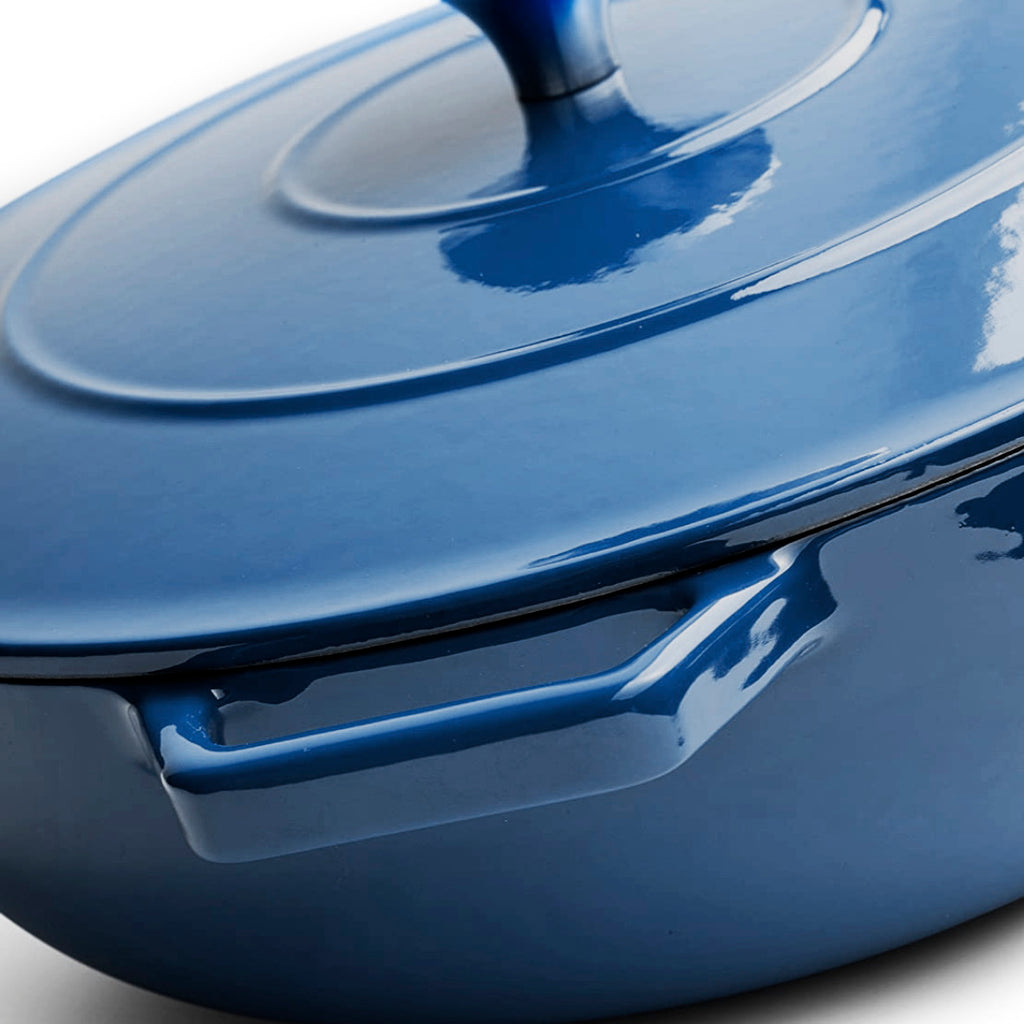 Cast iron round skillet - Blue