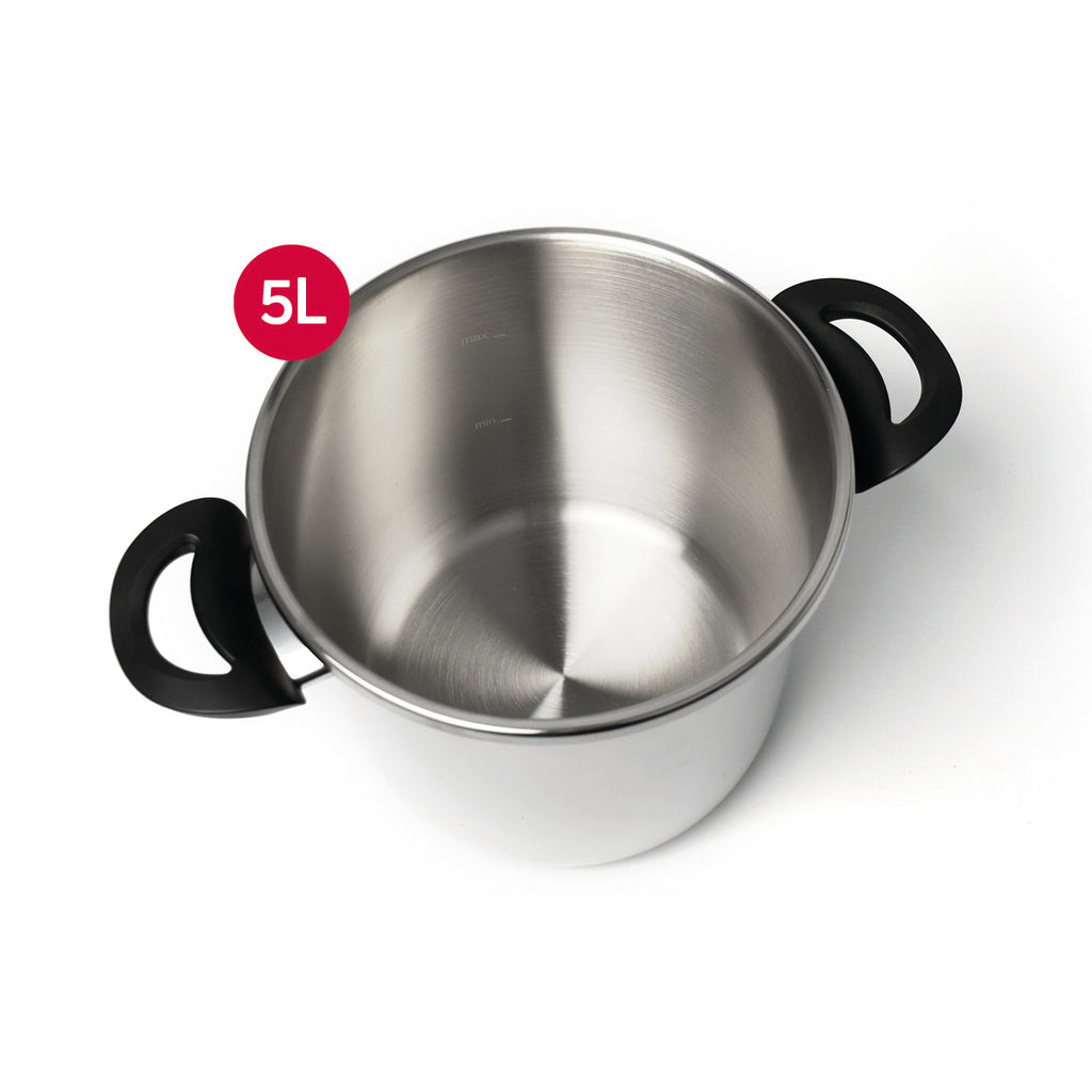 Pressure cooker in stainless steel 5L Silver