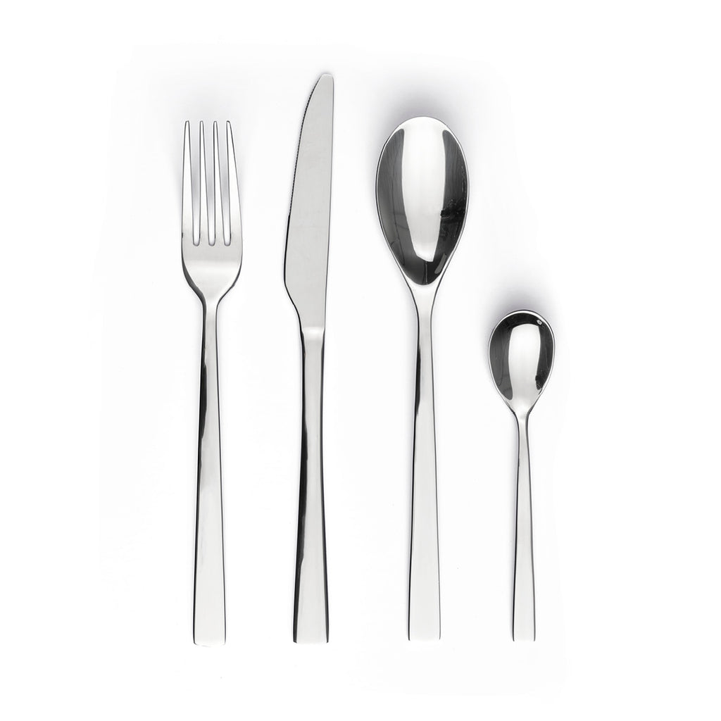 Cutlery box 24 pcs for 6 people - Silver mirror