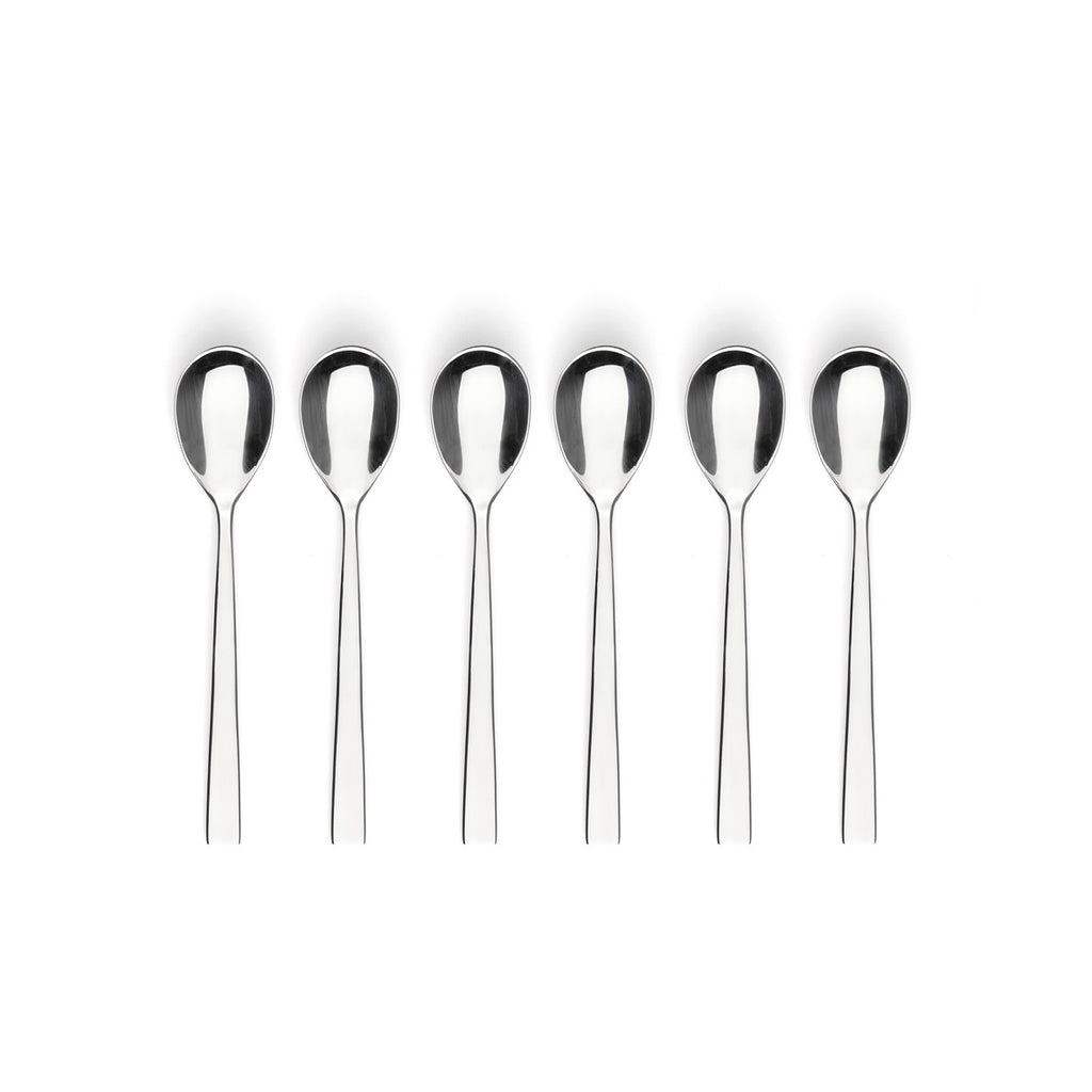 Set of 6 tea spoons - Silver mirror