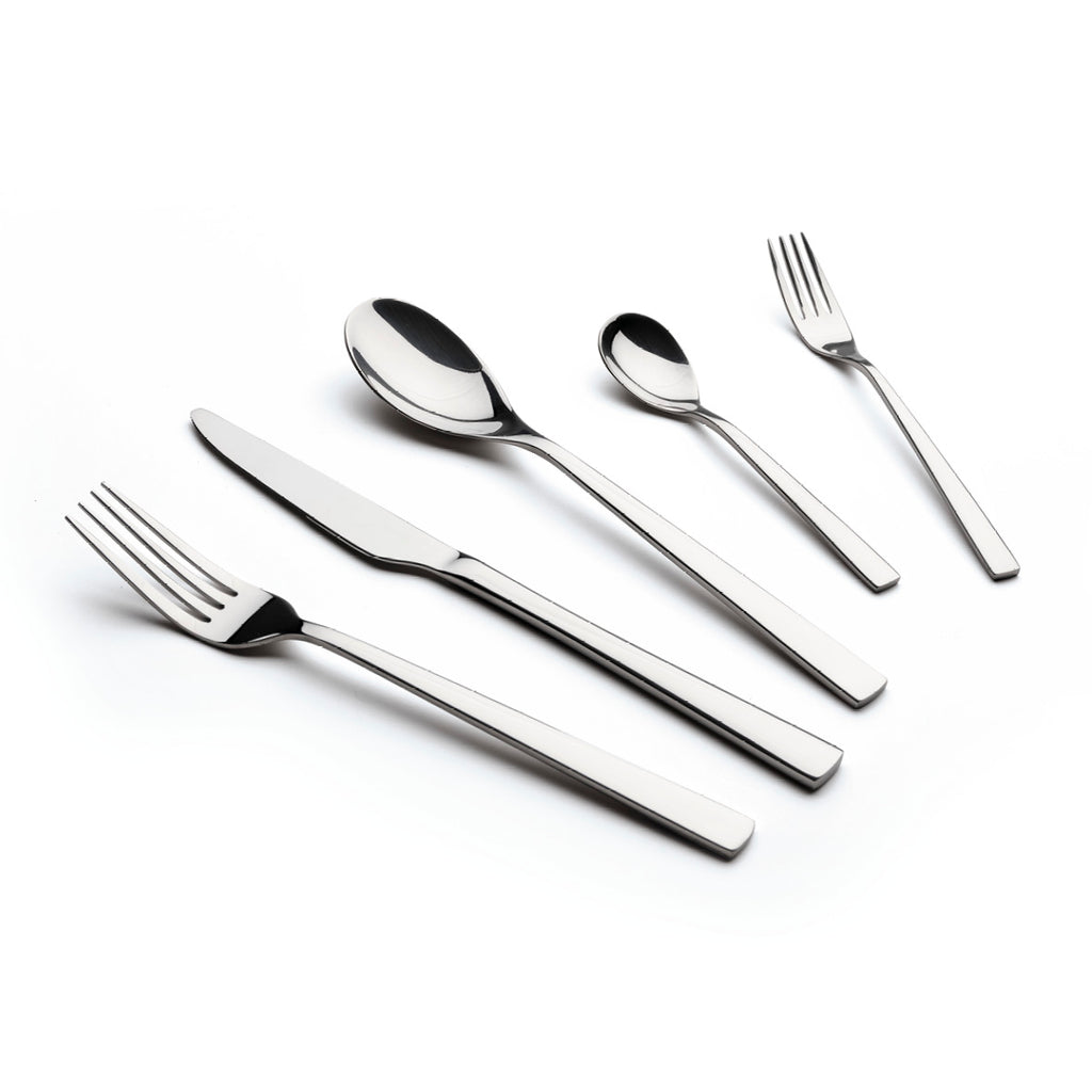 Cutlery box 30 pcs for 6 people in a shiny stainless steel - Silver mirror