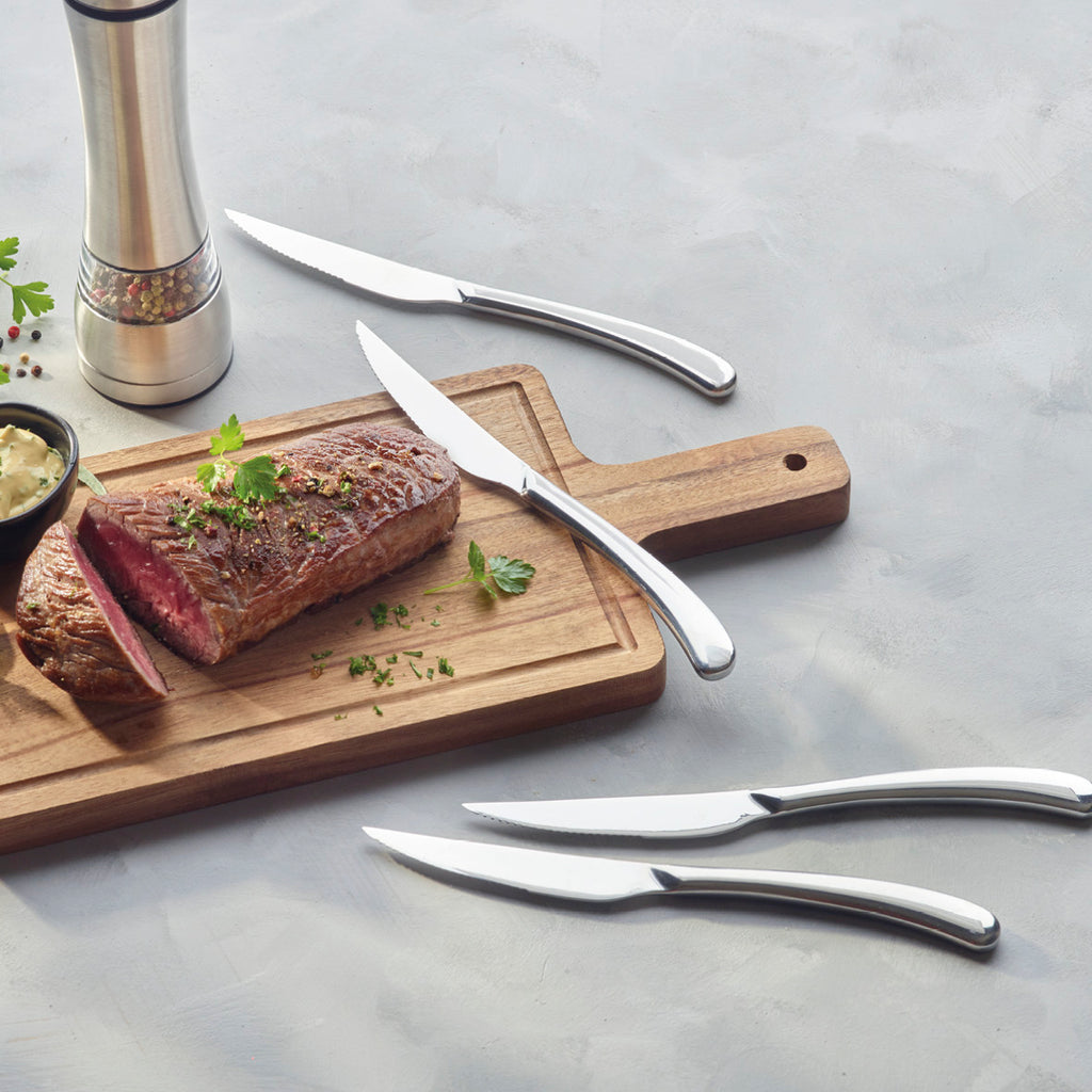 Set of 6 steak knives - Silver mirror