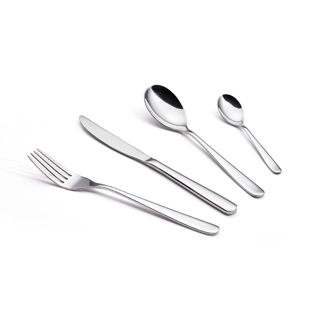 Cutlery box 48 pcs for 12 people in shiny stainless steel - Silver mirror