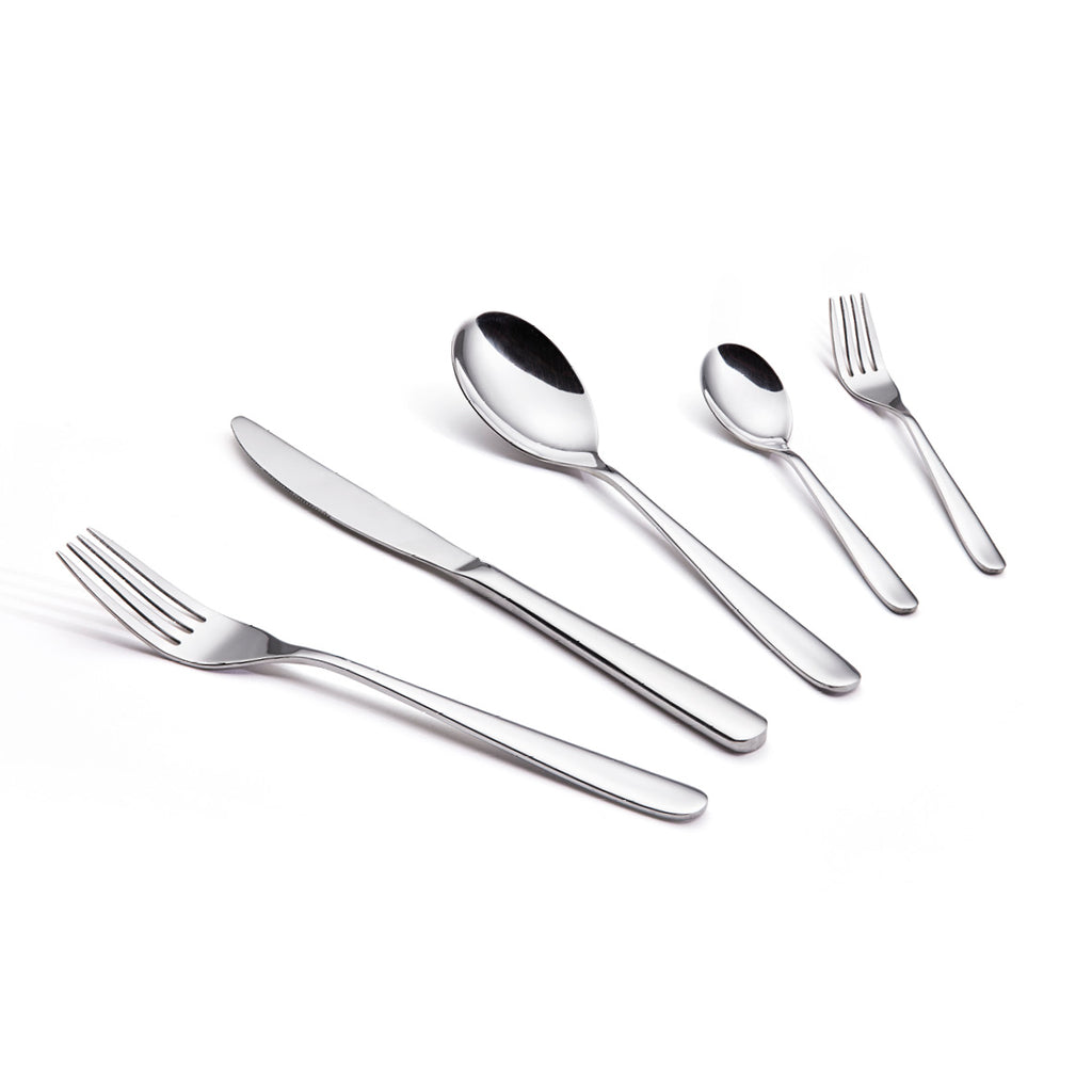 Cutlery box 60 pcs for 12 people in shiny stainless steel - Silver mirror