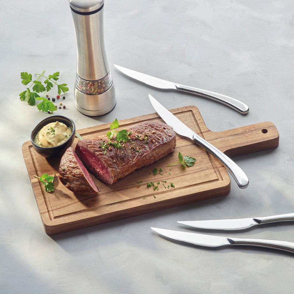 Rectangular chopping board with handle - Acacia