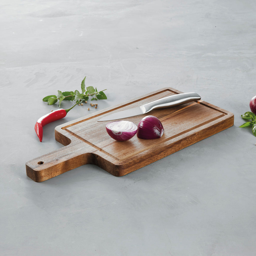 Rectangular chopping board with handle - Acacia
