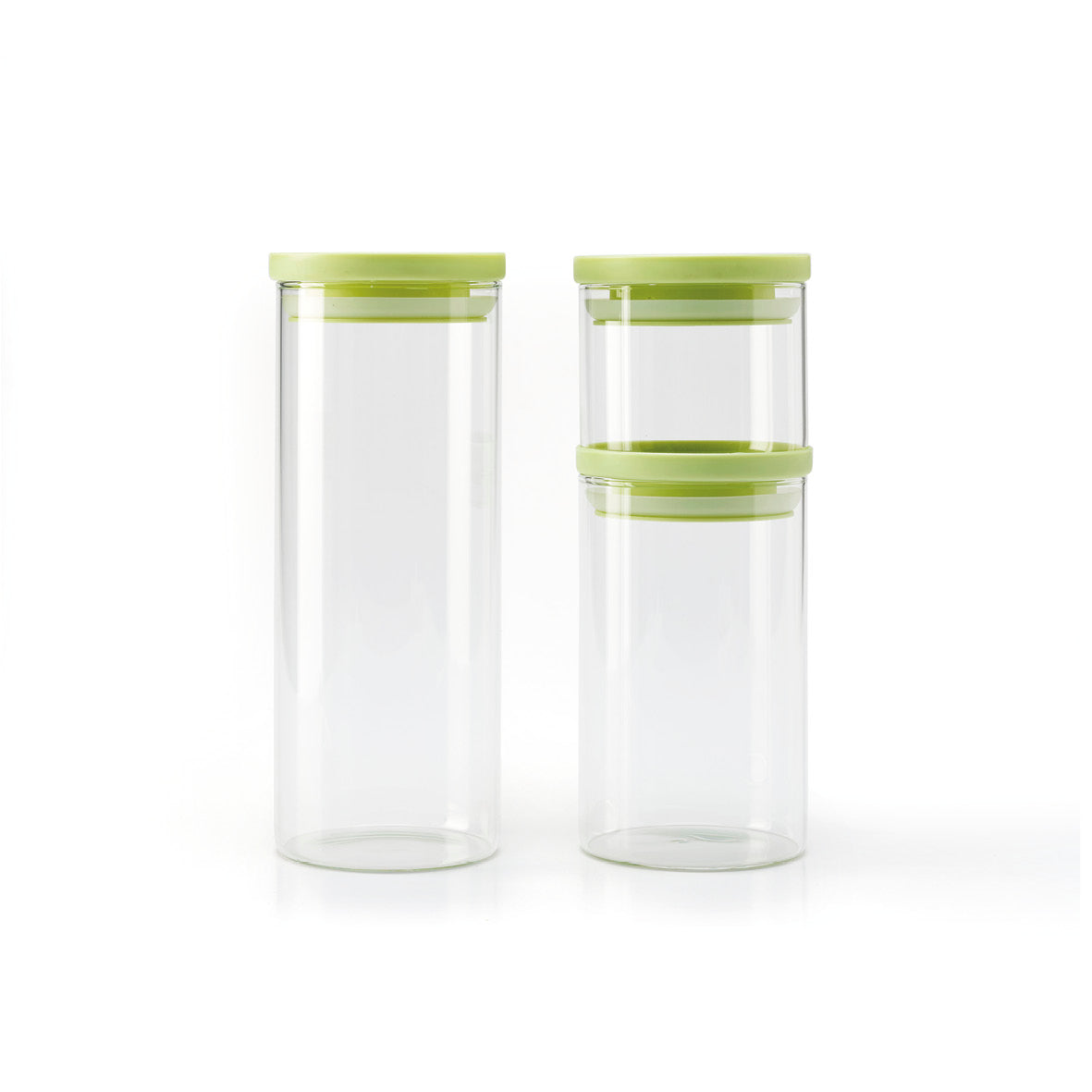 Zero Plastic - Set de 3 boites de conservation avec couvercle en verre  rectangulaire