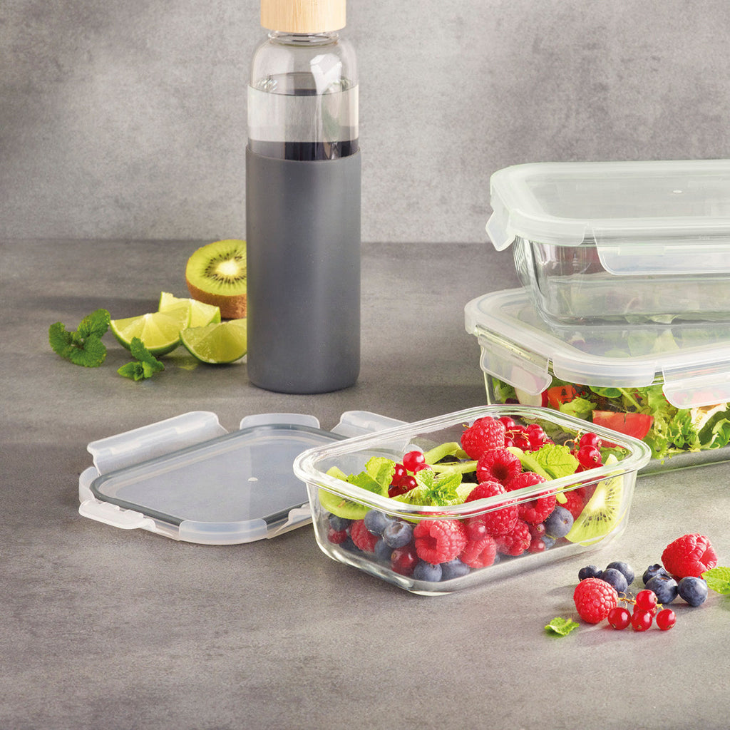 Set of 3 food cans in glass with hermetic lids - 0.6l + 1l + 1.5L