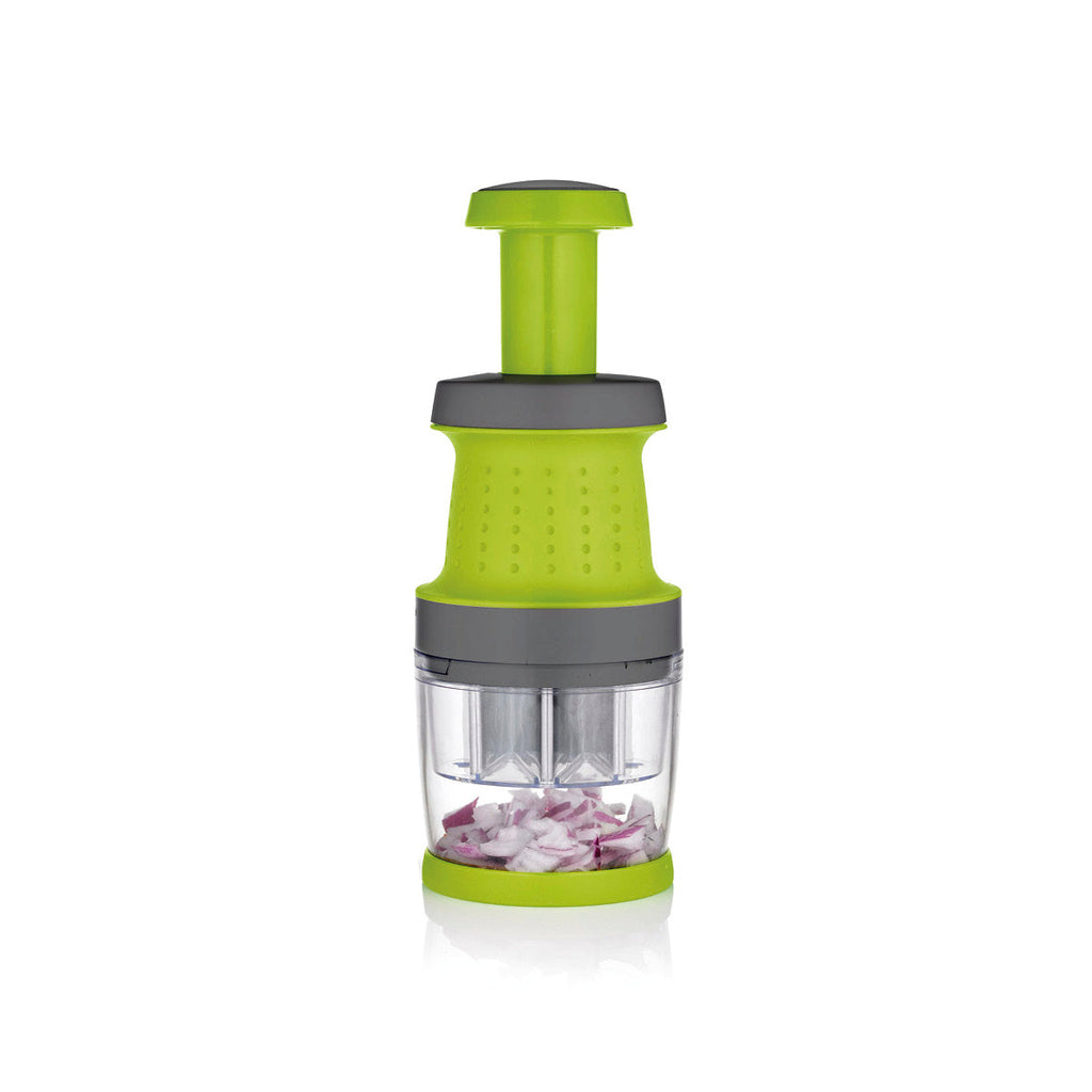 Manual chopper for vegetables and spices - grey/green