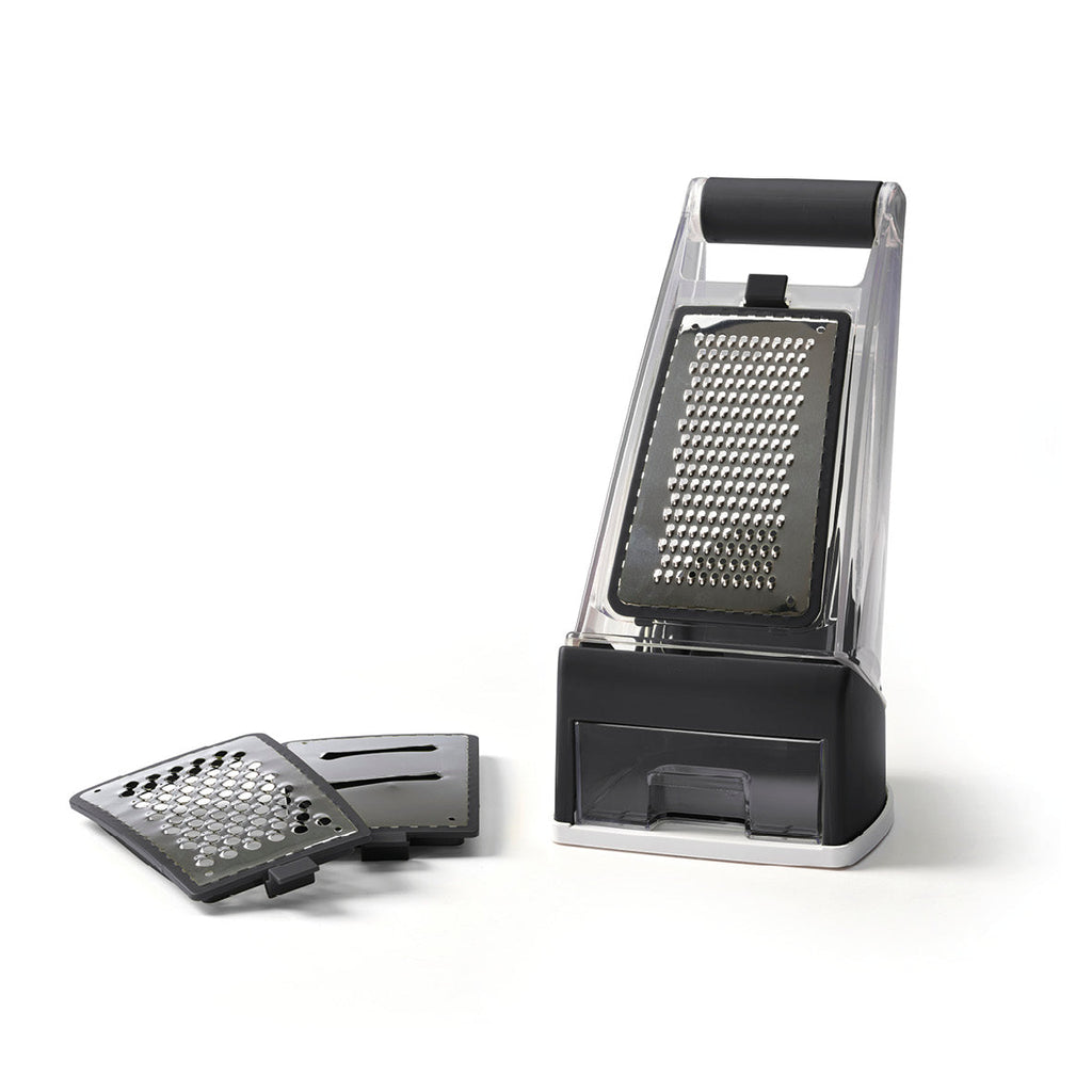 Vegetable slicer set with container - grey/black