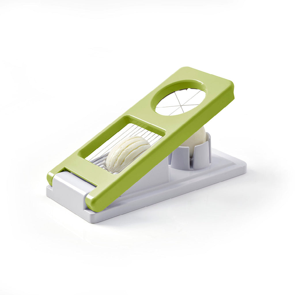 Manual egg slicer – green/grey