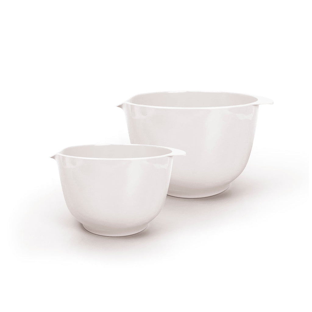 Set of 2 mixing bowls - 18 + 24 cm White Melamine