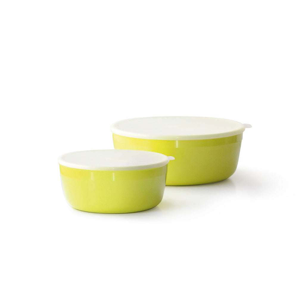 Set of 2 round food containers with lid