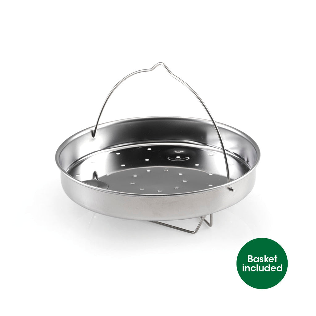 Pressure cooker with steaming basket - Silver