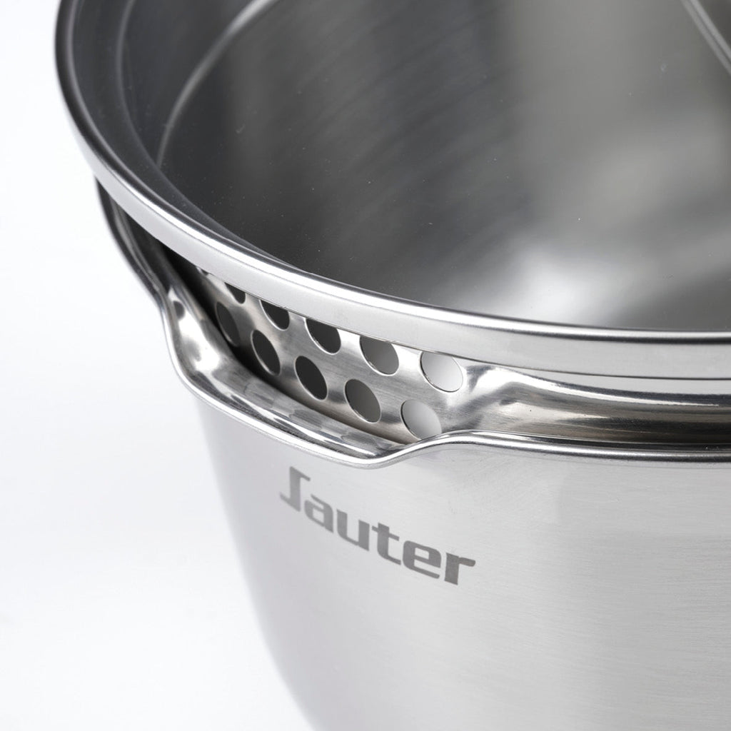 Pouring lid with stainless steel knob - Glass / silver