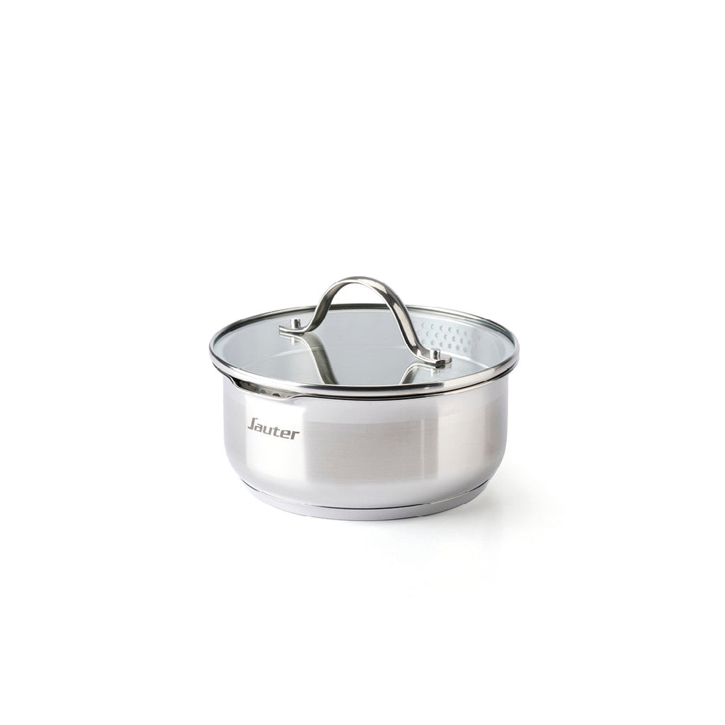 Pouring lid with stainless steel knob - Glass / silver