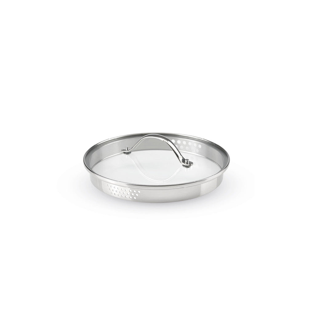 Pouring lid with stainless steel knob - Glass / silver 20 cm