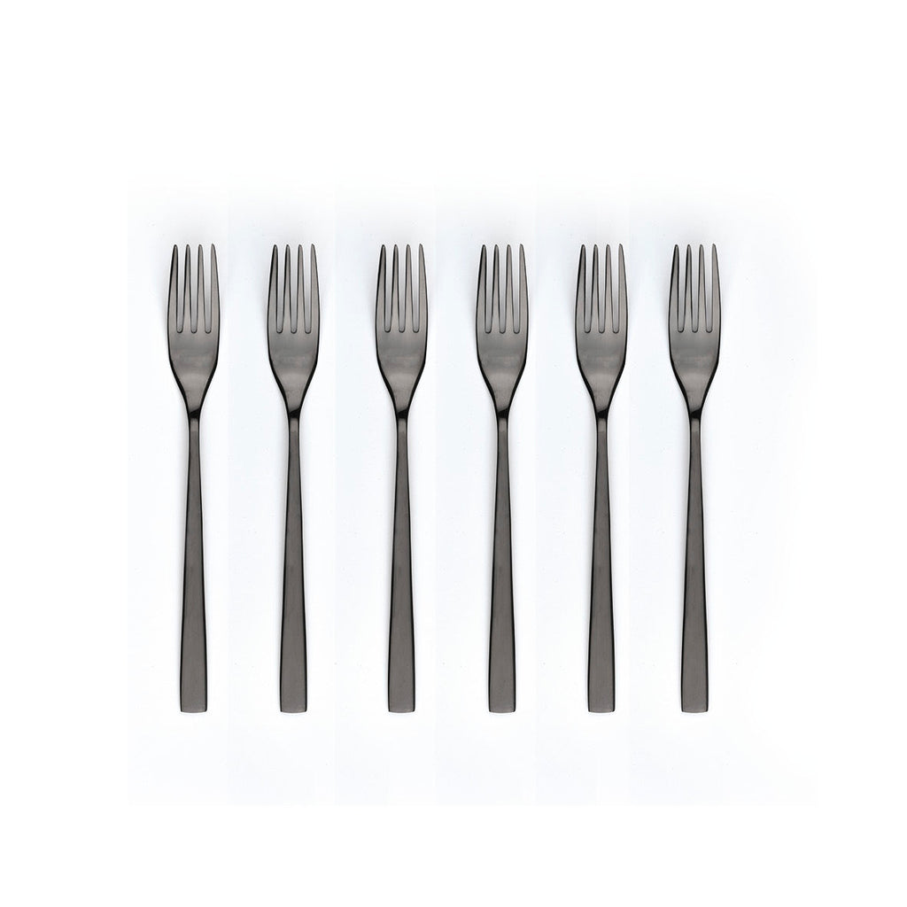 Set of 6 dessert forks - Black mirror