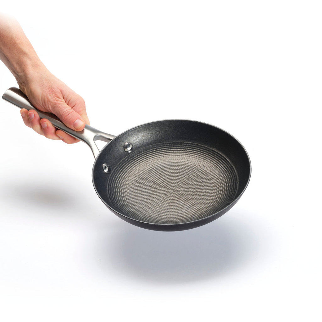 Enameled cast iron frypan with stainless steel handle - Black