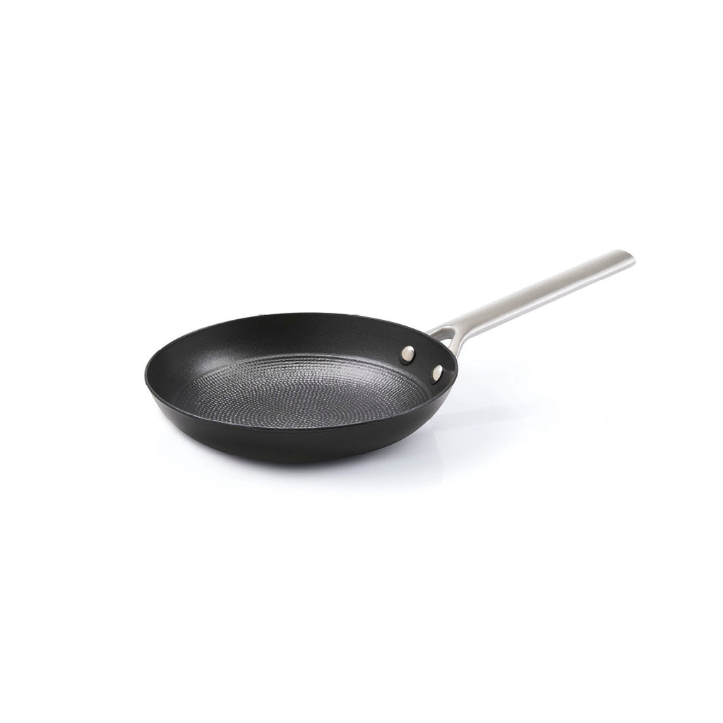 Enameled cast iron frypan with stainless steel handle - Black