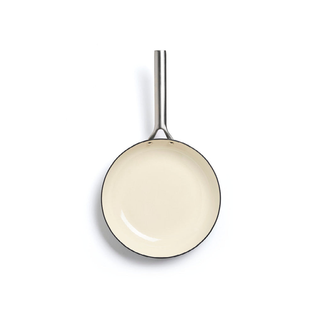 Enameled cast iron frypan with stainless steel handle - Dark grey