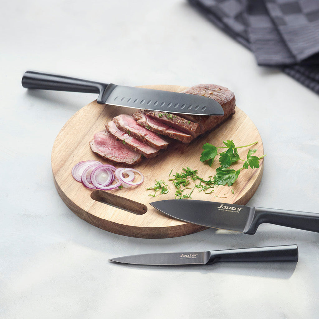 Couteau santoku en noir - VipShopBoutic